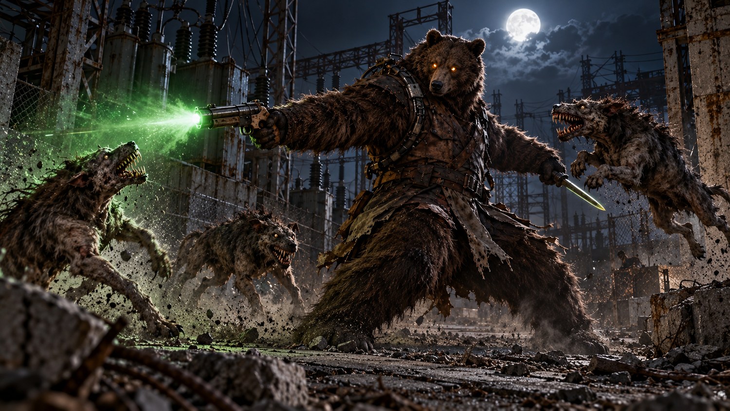 Green fire and the humming blade