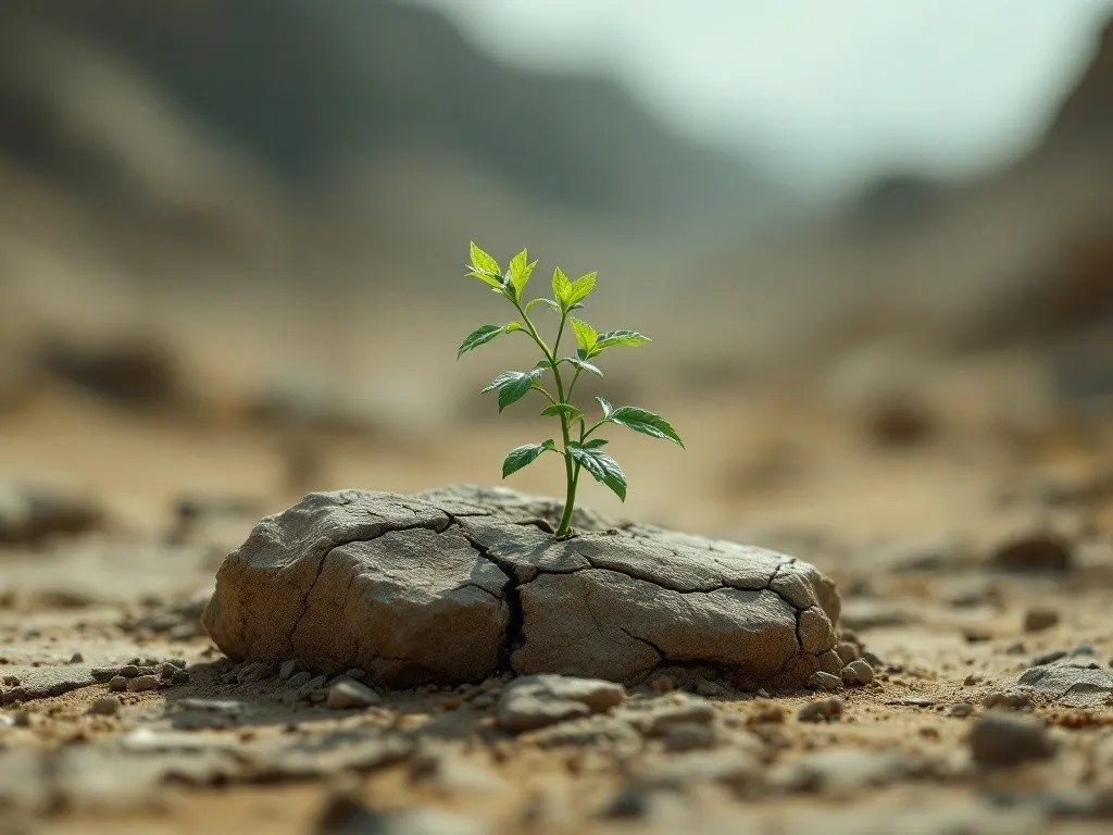 A green stalk in the poisoned ground